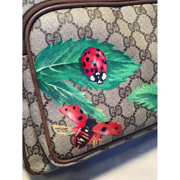 GUCCI Vintage Monogram Customized Ladybug Reporter Messenger Shoulder Bag - Picture 6 of 9